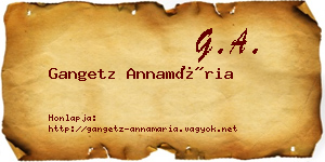 Gangetz Annamária névjegykártya